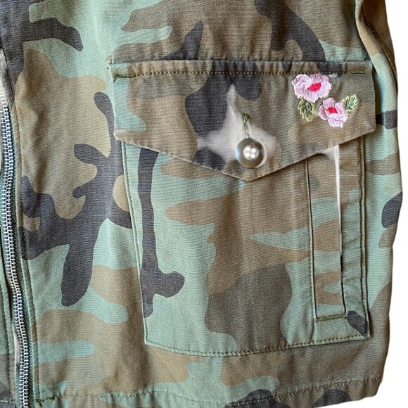 Levi’s Caroline Camo Embroidered Jacket Hippie Military Utility Y2K Grunge Sz L - Picture 3 of 16